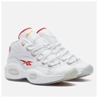 reebok question mid men''s sneakers white, size 44.5 eu logo