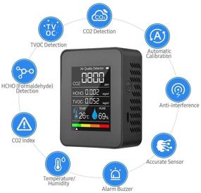 img 1 attached to Monitor air quality, CO2 concentration, formaldehyde, volatile organic substances. Temperature and humidity indicator.