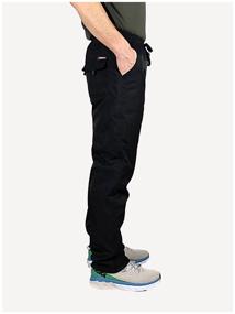 img 4 attached to Men''s straight winter sports trousers JIXYX, bologna on fleece, black, size 64 (7XL), waist 114-118 cm