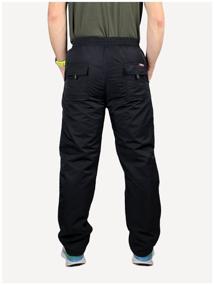 img 3 attached to Men''s straight winter sports trousers JIXYX, bologna on fleece, black, size 64 (7XL), waist 114-118 cm