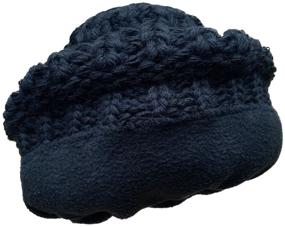 img 3 attached to Women''s winter knitted woolen hat on fleece beanie 60% wool/40% acrylic