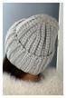 women''s winter knitted woolen hat on fleece beanie 60% wool/40% acrylic logo