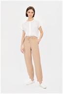 baon trousers suit joggers in linen baon, size: s, beige логотип