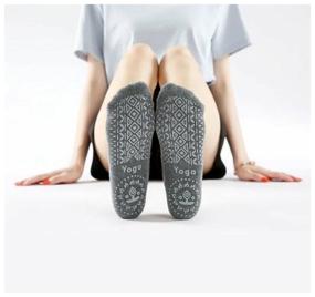 img 1 attached to Yoga socks, sports socks, anti-slip short socks - gray
