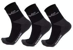 img 3 attached to Set of thermal socks woolen trekking with merino wool for tourism for hiking KATRAN МТ-590 Merino (3 pairs), Black, Size: 38-40