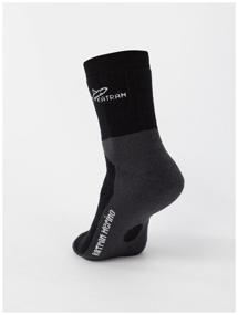 img 1 attached to Set of thermal socks woolen trekking with merino wool for tourism for hiking KATRAN МТ-590 Merino (3 pairs), Black, Size: 38-40