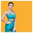 women''s 2 in 1 fitness suit, top bra and leggings, green, size s logo