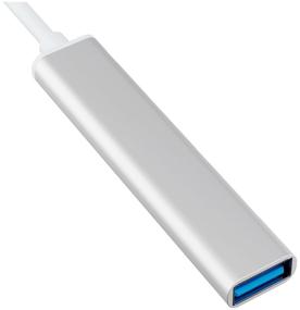 img 1 attached to GSMIN B15 USB-хаб (Type-C HUB сплиттер) 3xUSB 2.0 USB 3.0 (20 см) (серебро)