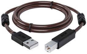 img 4 attached to GCR Cable PROF 3.0m USB 2.0, AM/BM, black-transparent, ferrite rings, 28/24 AWG, shield, armored, frost-resistant