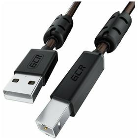 img 1 attached to GCR Cable PROF 3.0m USB 2.0, AM/BM, black-transparent, ferrite rings, 28/24 AWG, shield, armored, frost-resistant