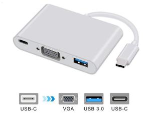 img 4 attached to Hub Type-C to VGA, USB 3.0, Type-C for MacBook Pro, Air, iMac with charging capability