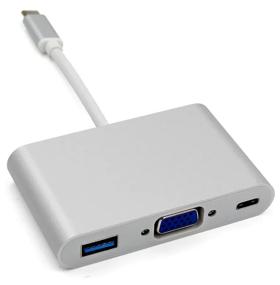 img 1 attached to Hub Type-C to VGA, USB 3.0, Type-C for MacBook Pro, Air, iMac with charging capability