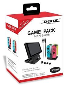 img 2 attached to Dobe Game Pack Accessory Kit for Nintendo Switch Console (TNS-18115), Black
