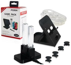 img 4 attached to Набор аксессуаров Dobe Game Pack для игровой приставки Nintendo Switch (TNS-18115), черный.