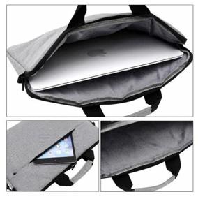 img 1 attached to Laptop Briefcase Bag 15.6-16 inch Business Shoulder Bag for Macbook Ultrabook Size 40-30-3cm Light Gray