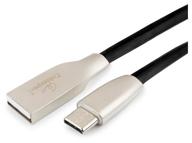 cablexpert gold usb to usb type-c cable (cc-g-usbc01), 1.8 m, 1 pc, black логотип