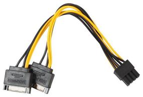 img 2 attached to Cable ORIENT 2xSATA 15pin - PCIe 6 2pin (C588), black/yellow