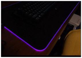 img 4 attached to RGB Backlit Gaming Mouse Pad 800x300x4mm Water Repellent 14 Modes ROG Cyberpunk Print Keyboard Mouse Pad