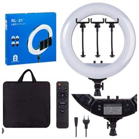 img 3 attached to Ring lamp 54 cm + tripod 2 m + remote control + 3 phone holders "Selfie Ring LED Soft Ring Light RL-21"