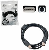 cablexpert usb-a to usb-b cable (ccf-usb2-ambm-10), 3 m, black logo