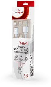 img 3 attached to Cablexpert Magnetic combo USB - USB Type-C/Lightning/microUSB cable (CC-USB2-AMLM31-1M), 1 m, white