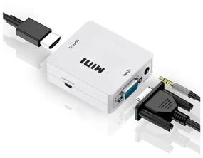 img 1 attached to HDMI to VGA Adapter Converter HDMI to VGA + Audio, 1080P, HDMI 2 VGA for Monitor, TV, Laptop, Computer, PS3, Xbox, PC