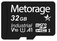 промышленная микро-sdhc-карта metorage объемом 32 гб, скорость записи 90 мб/с, высокая прочность. логотип