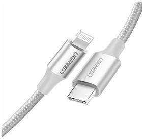 img 4 attached to Cable UGREEN USB-C to Lightning M/M Cable Aluminum Shell Braided 1m US304 (Silver) (70523)