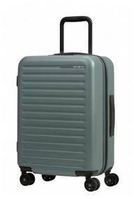 img 2 attached to Samsonite suitcase, polycarbonate, address tag, serrated surface, support feet on the side, 42 l, green