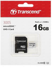 img 1 attached to Transcend microSDHC 16 GB Class 10 UHS-I R/W 95/10 MB/s Memory Card Silver