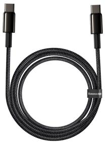 img 3 attached to Cable BASEUS Tungsten Gold, Type-C to Type-C, 100 W, 5A, 2 m, Black