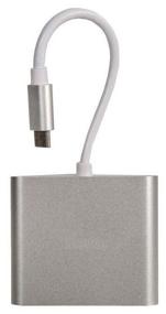img 1 attached to Adapter Hoco HB14 Easy use USB-C to USB3.0 + HDMI + PD, 0.15 m, 1 pc., silver