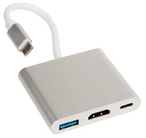 img 4 attached to Adapter Hoco HB14 Easy use USB-C to USB3.0 + HDMI + PD, 0.15 m, 1 pc., silver