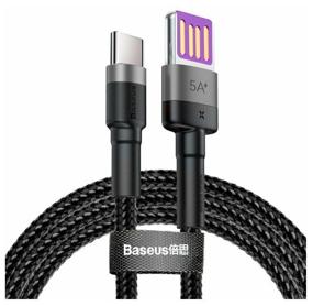 img 4 attached to Cable Baseus Cafule HW USB - USB Type-C (CATKLF), 1 m, grey/black