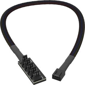img 1 attached to Hub PWM splitter extension cable for PC fan 1x 4pin - 5x 4pin, 40 cm (Black)