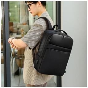 img 3 attached to Backpack Men''s Urban Sports Black Satchel Laptop Bag Travel Backpack Bag with USB