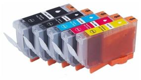 img 2 attached to PGI-5/CLI-8 Cartridge Kit for Canon PIXMA-MP500-MP970, MX700-MX850, iP3300-iP6700, iX4000-iX5000, Pro9000, 5 Colors, Compatible