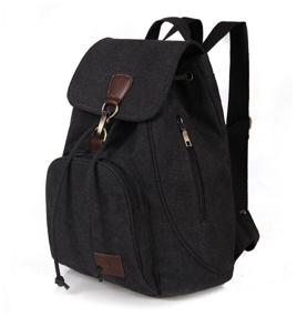 img 4 attached to City women''s backpack with top loading, textile, black