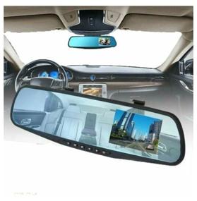 img 2 attached to Full HD 1080 dual camera mirror dash cam with enlarged LCD monitor, night vision, parking assistance