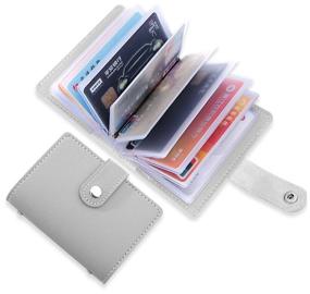 img 2 attached to Business card holder, case, case for 24 plastic discount bank cards made of eco-leather, credit card holder, pink cardholder