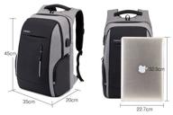 backpack anti-theft with usb and audio ports and a combination lock for a laptop logo