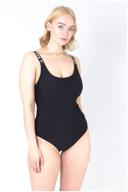 women''s one-piece swimsuit csiman with straps with print black, size 58 logo