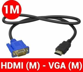 img 4 attached to Connecting cable HDMI (M) - VGA (M) GSMIN B57 without active converter for HDTV (1 m) (Black)