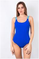 women''s one-piece swimsuit csiman with straps with print black, size 62 logo