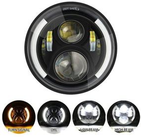 img 4 attached to LED headlights 7 inches / for VAZ, Niva, UAZ, GAZ, ZIL, Nissan, Jeep, Mercedes /with DRL/ 12-24V / 42W / LED / 2 pcs
