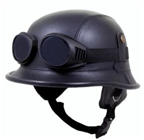 img 1 attached to Moto helmet for motorcyclists / motorcycle helmet black (with goggles) Indonesia VITtovar