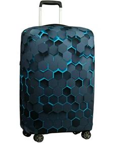 img 3 attached to Suitcase cover, Neoprene Art Moments, Black Hexagon, 75*80 cm