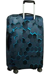 img 4 attached to Suitcase cover, Neoprene Art Moments, Black Hexagon, 75*80 cm