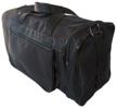 men''s sports/business shoulder bag, black + shoulder strap 0001, size cm 44 x 24 x 19, 1 compartment, 2 end pockets, 1 side pocket logo