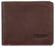 purse zippo, brown, genuine leather, 11x1.5x10 cm 2005119 logo